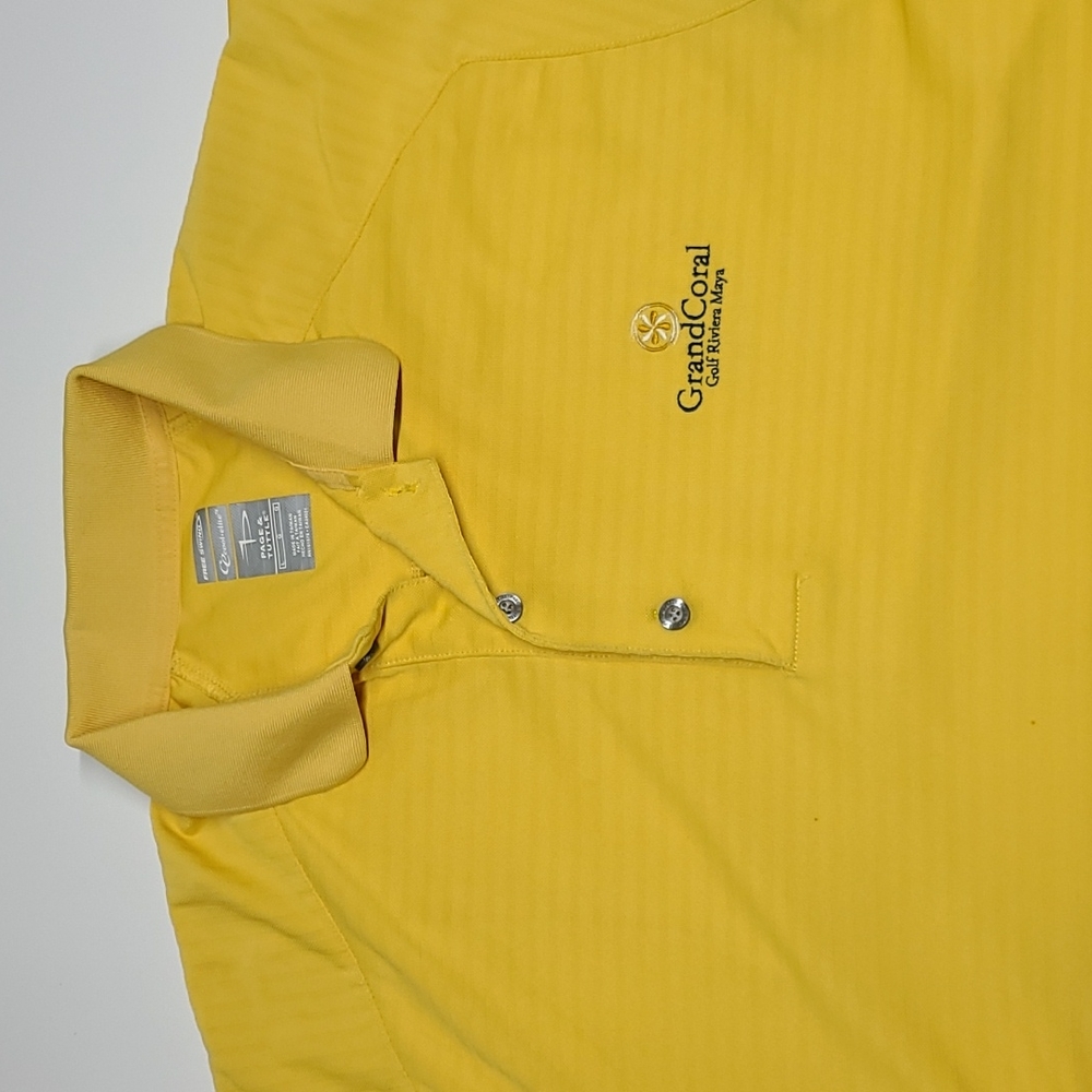 Page and Tuttle Men's Golf Shirt Yellow Large Short Sleeve